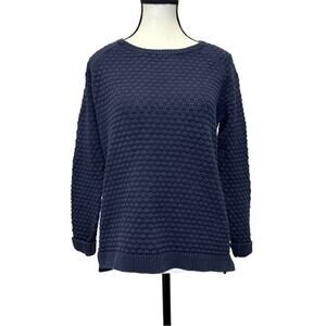 Boden Women’s Blue Textured Knit Cotton Sweater Size 8 UK / 4 US